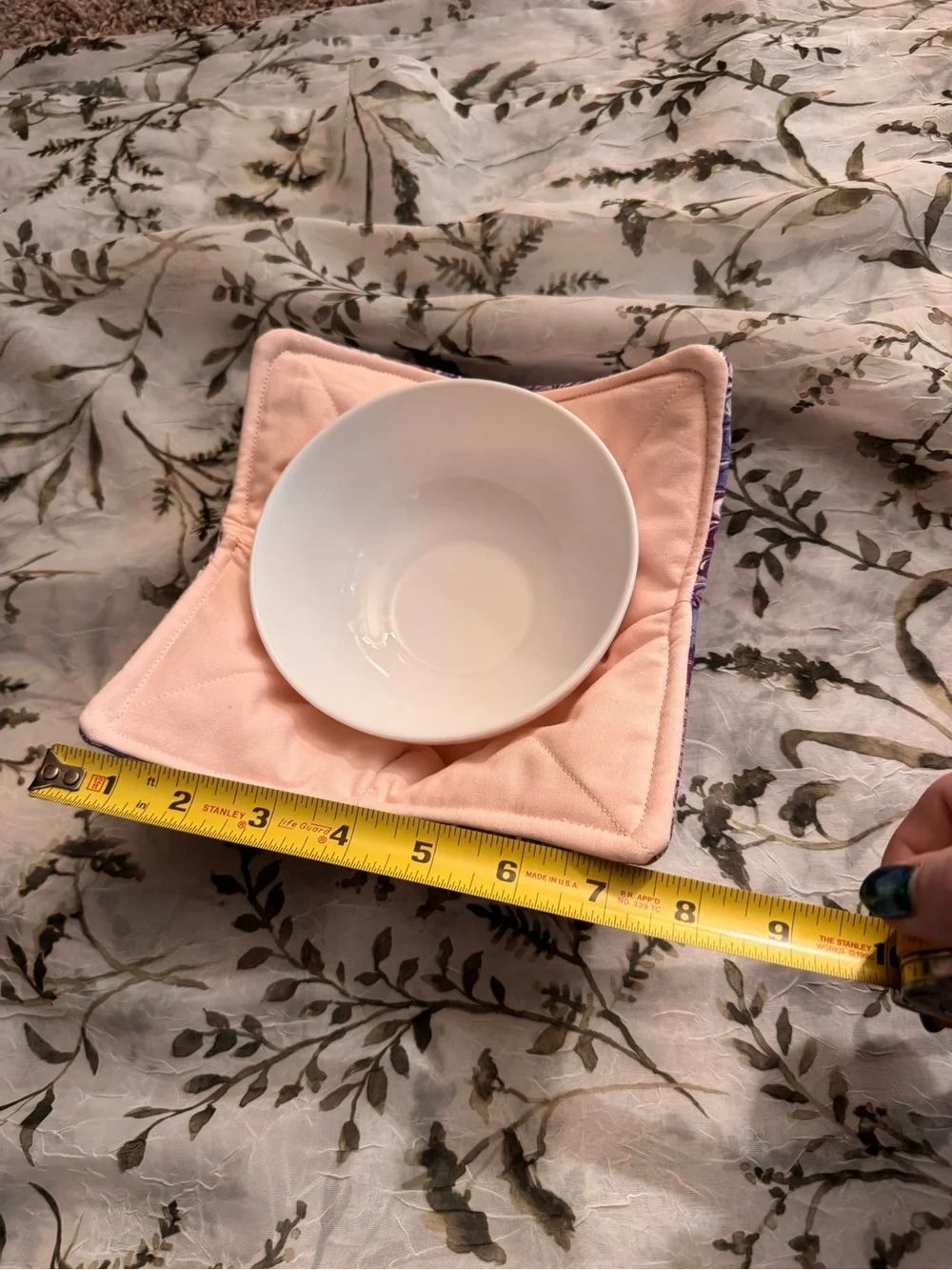 Pink & Patterned Quilted Bowl Cozy